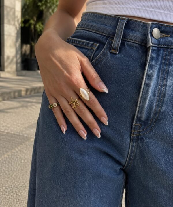 ANILLO FLORES VERDE Y BLANCO