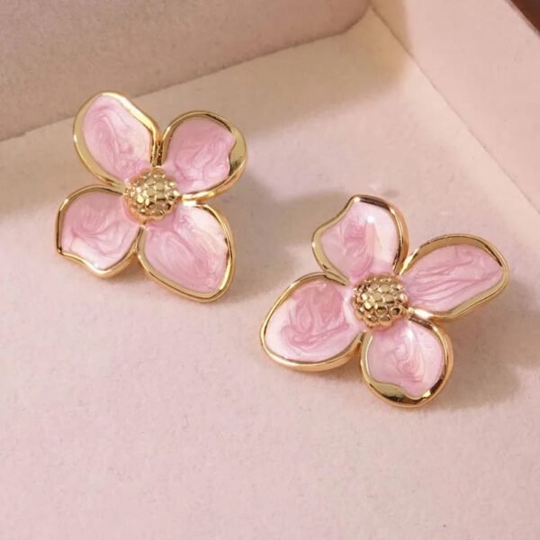 ARETES FLOR ROSA