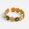 ANILLO FLORES VERDE Y BLANCO