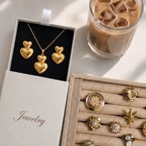 SET ARETES Y COLLAR CORAZONES