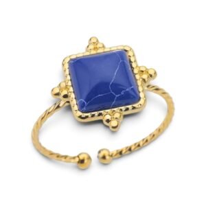 ANILLO CUADRO AZUL MARINO