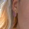 ARETES OVALO PALO DE ROSA