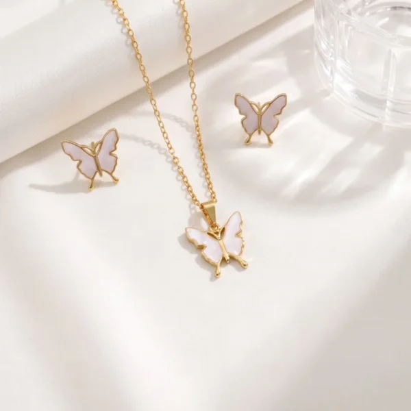 SET ARETES Y COLLAR MARIPOSA