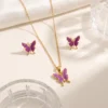 SET ARETES Y COLLAR MARIPOSA