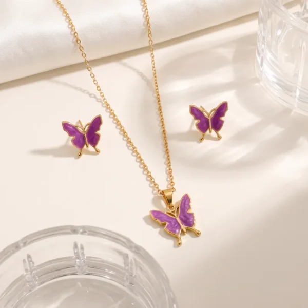SET ARETES Y COLLAR MARIPOSA