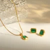 SET ARETES Y COLLAR ESMERALDA