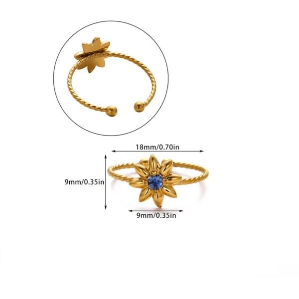 ANILLO ESTRELLA DORADO Y AZUL